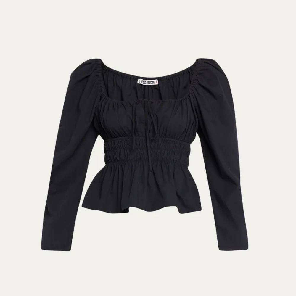 Ciao Lucia Raphaela Smocked Long Sleeve Blouse